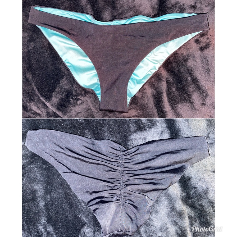 Black Scrunch Bikini Bottoms.